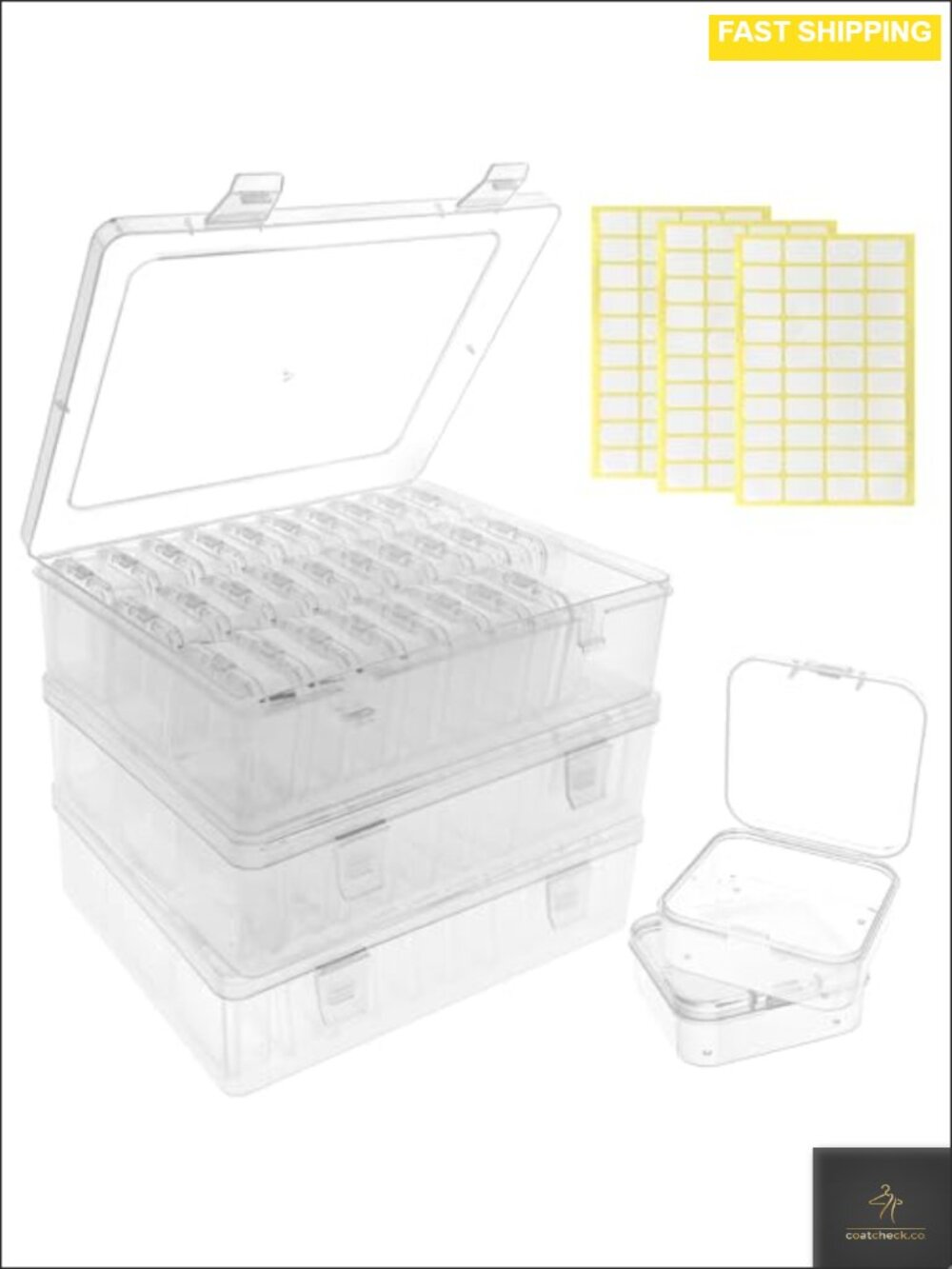 Small Bead Organizer Box 93 Compartment Clear Plastic Storage Container